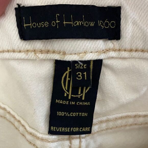 House of Harlow 1960 High Rise Denim White Cut Off Jean Shorts SIZE 31 - Picture 4 of 4